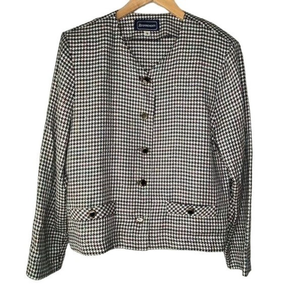 Vintage 80’s ladies reflections confetti houndstooth jacket size 10 made in USA